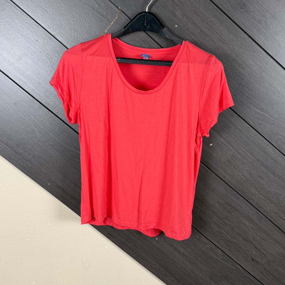 RipSkirt Hawaii Women's Small Coral Red Modal Stretch Scoop Neck T-Shirt